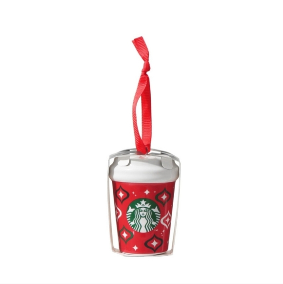 Starbucks Red and White Holiday Cup Ornament with Green Logo - Picture 2 of 8